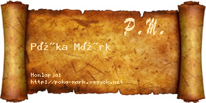 Póka Márk névjegykártya